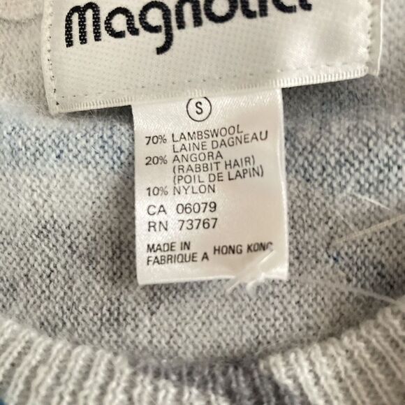 Vtg Sweater 80s 90s Blue Tiger Beaded Sequins Wool Angora Cat Lady NEW Deadstock - Picture 7 of 7